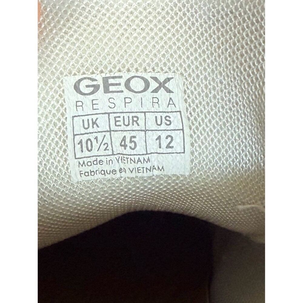 Geox Spherica Mens Leather Leisure Tennis Shoe Size 12 White Low Top Minimalist - Picture 10 of 11